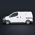White Cargo Van With Roof Rack Sleek Exterior And Black Bumper Design
