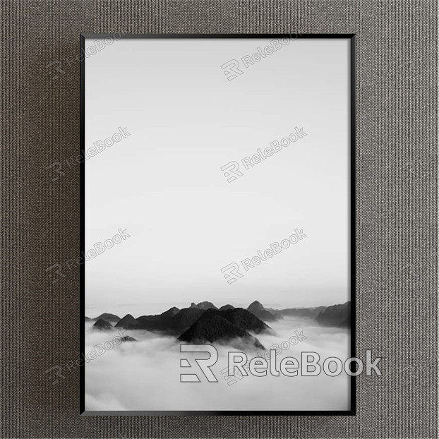 Modern Landscape Painting Simple Black and White Study Abstract Decorative Painting model