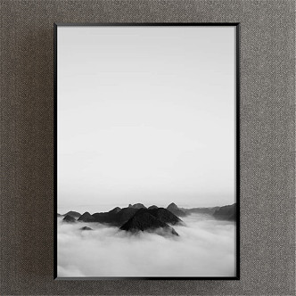 Modern Landscape Painting Simple Black and White Study Abstract Decorative Painting 3d model