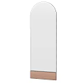 Minimalist White Mirror with Wooden Base Standing Against Wall for Home Decor