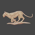3D Rendered Muscular Lion Anatomy Model Showing Detailed Anatomical Muscle Structure