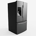 Black Modern Refrigerator Freezer With Water Dispenser Side By Side Doors And Bottom Drawer