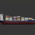 Large Container Ship Loaded With Colorful Containers On Calm Water Surface 3d model