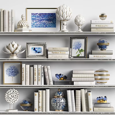 Modern Book Lotus Flower Crafts Book Porcelain Decorative Painting Decorative Flower Ornaments Decorations 3d model