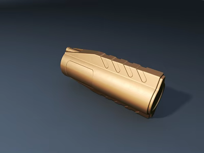 Golden Tactical Weapon Accessory With Detailed Textured Metallic Surface And Military Design 3d model
