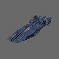 Futuristic Military Warship Featuring Advanced Weapon Systems Armored Hull And Angular Design