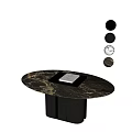 Elegant Marble Coffee Tables With Black Base Gold Accents Tray With Book And Decorative Spheres