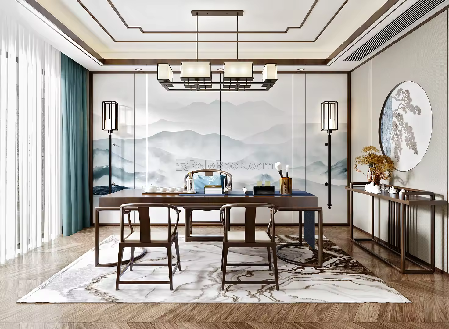 New Chinese Style Study 3d model