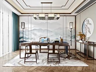 New Chinese Style Study 3d model