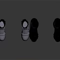 Gray And Black High Top Shoes With Textured Upper Fashionable Footwear