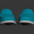 Turquoise Casual Slip On Shoes With White Sole And Perforated Upper Design