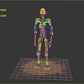Mechanical Robot Character With Skeletal Structure And Metallic Components On Sandy Base
