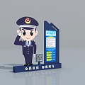 Public Security Anti Fraud Notice Billboard With Cartoon Police Officer
