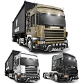 DAF Trucks In Gold White And Black With Front Grille Design And Headlights