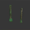 Pair of Antique Architectural Columns With Textured Surface And Ornate Bases