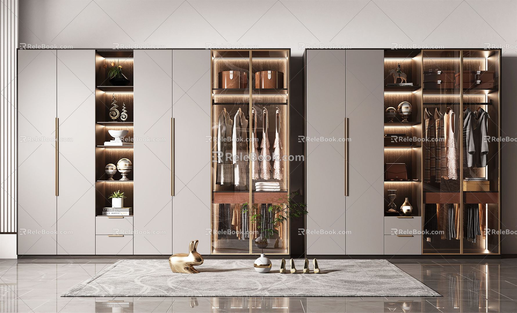 Light Luxury Wardrobe 3d model