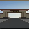 Qinqi Town Chinese Traditional Entrance Gate With Classic Roof And Pillars Design