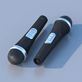 Wireless Handheld Microphones with Black Silver Design and Control Buttons for Home Use
