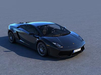 Black Sleek Sports Car With Aerodynamic Body And Stylish Alloy Wheels 3d model