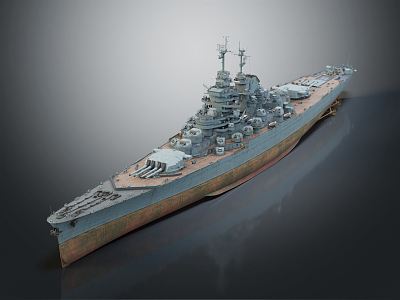 modern warship ship warship 3d model