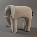 Gray Felt Elephant Stuffed Toy With Long Trunk And Big Ears