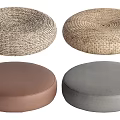 Round Woven And Solid Color Floor Cushions Brown Gray For Home Living Decor