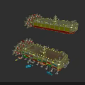 Two Different Ship Designs With Colorful Decks And Equipment Structures