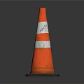 Orange And White Striped Traffic Cone With Rubber Base For Road Safety