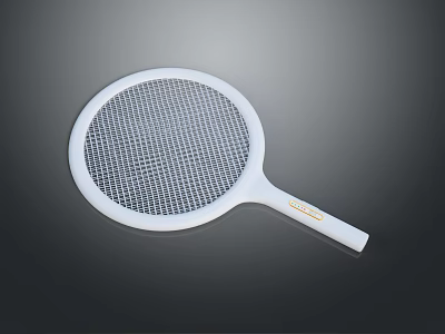 White Electric Fly Swatter with Mesh Design for Effective Mosquito Control at Home 3d model