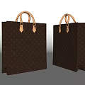 Stylish Brown Patterned Bags With Beige Handles And Metal Buckles Design
