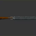 Antique Pistol Weapon with Wooden Grip and Metal Barrel Classic Design