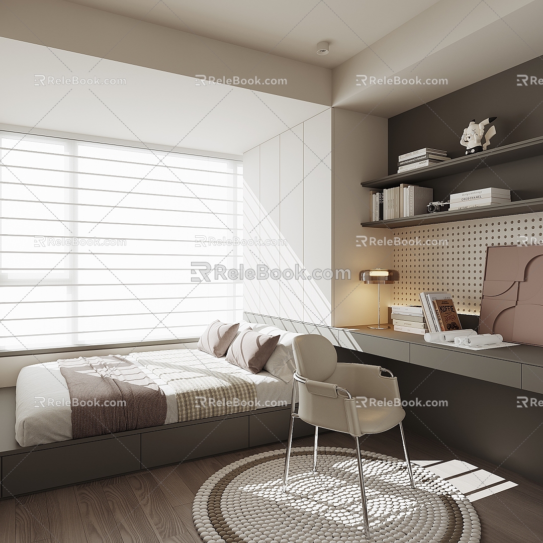 Modern Tatami Bedroom 3d model