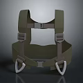 Green Ergonomic Harness With Adjustable Straps And Metal Buckles For Daily Use
