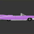 Vintage Purple Convertible Car With Open Top And Black Interior Design