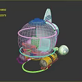 Small Futuristic Warship Design With Transparent Dome Interior Seats And Yellow Thrusters