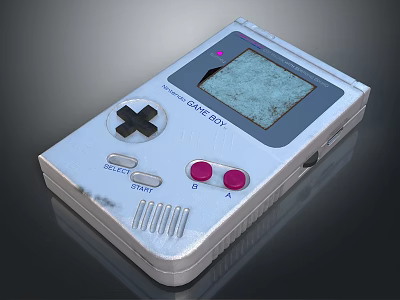 Nintendo Game Boy Classic Electronic Gaming Device With Retro Buttons And Screen 3d model