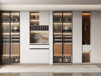 Modern Wine Cabinet 3d model