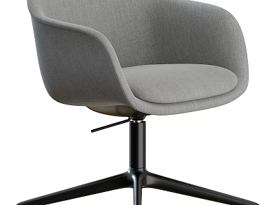 Modern Gray Fabric Office Chair With Comfortable Seat And Swivel Metal Base 3d model