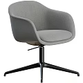 Modern Gray Fabric Office Chair With Comfortable Seat And Swivel Metal Base