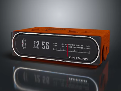 DANSSINO Orange Digital Alarm Clock With FM MW SW Radio And 3d model