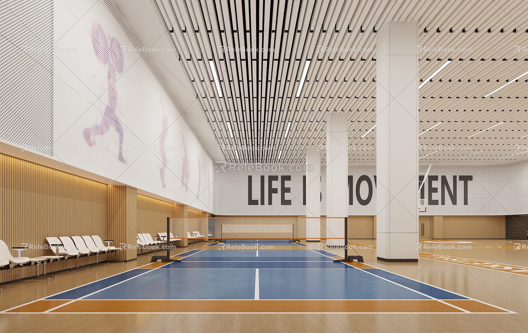 Modern Basketball Hall Badminton Hall 3d model