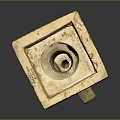 Ancient Stone Artifact With Square Top Central Pillar And Three Legs 3d model