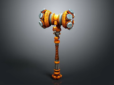 Ornate Metal Hammer Hardware Tool With Decorative Handle And Gemstone Accents 3d model