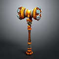 Ornate Metal Hammer Hardware Tool With Decorative Handle And Gemstone Accents