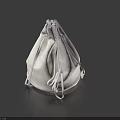White Drawstring Bucket Bag With Minimalist Design And Modern Simple Style 3d model
