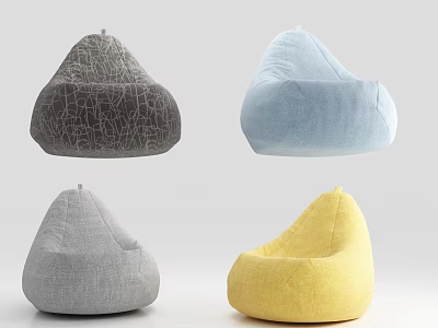 Cozy Bean Bag Chair With Various Colors Soft Textured Fabric And Modern Design 3d model