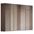 Solid Wood Rattan Wardrobe 3d model