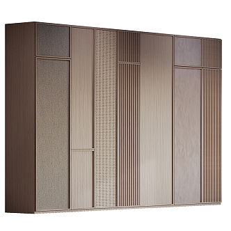 Solid Wood Rattan Wardrobe 3d model