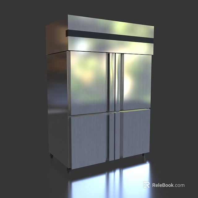 Sleek Modern Stainless Steel Double Door Kitchen Appliance For Home Kitchens 3d model 