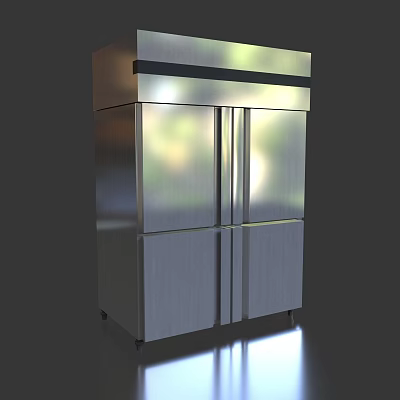 Sleek Modern Stainless Steel Double Door Kitchen Appliance For Home Kitchens 3d model